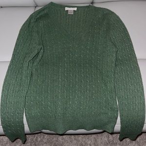 Kenar Green V-Neck Cashmere Sweater